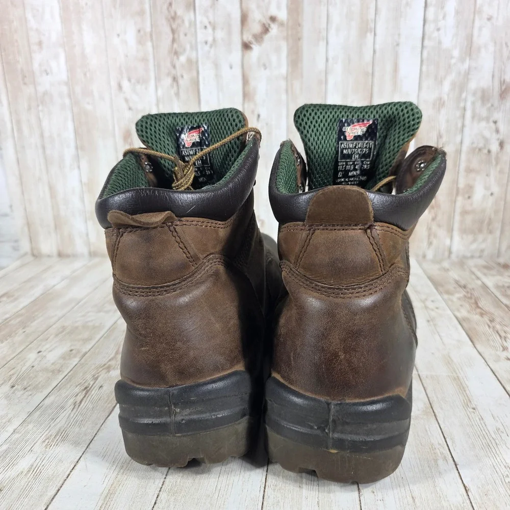 Red Wing Waterproof Work‎ Boots Steel Toe EH Safety Brown Leather 11.5